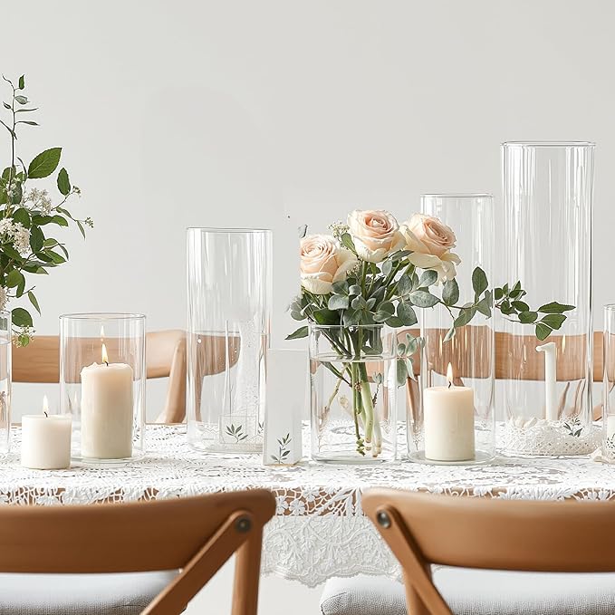 48 Pcs Glass Cylinder Vases Set – Modern Flower Vases - Image 5