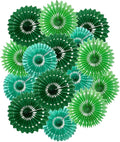 15pcs 10'' 12'' 14'' Paper Fans Decorations Green Theme Party Decor Round by Meeom