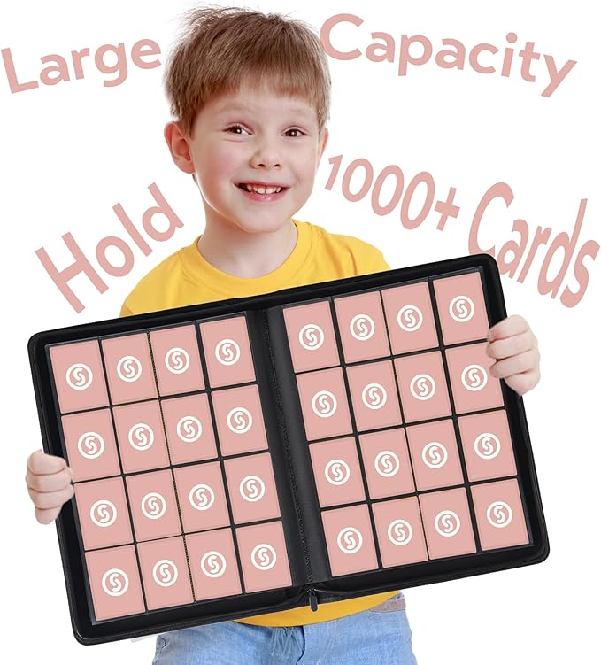 1000+ Pockets Trading Card Binder, Premium 16 Pocket Card Binder, Ringless Side - Image 2