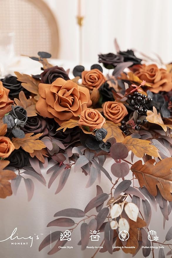 Ling's moment 9FT Eucalyptus and Willow Leaf Flower Garland, Handcrafted - Image 2