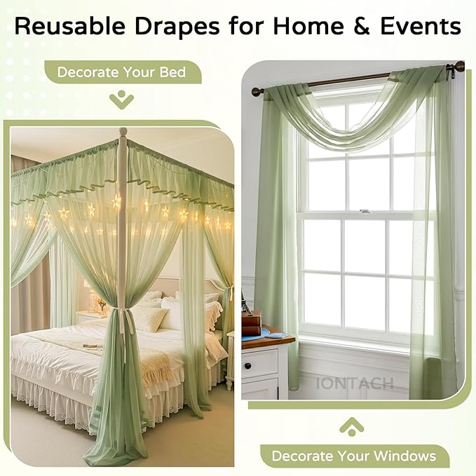 Wedding Arch Draping Fabric 29" x 19Ft Sheer Drapes - Image 5