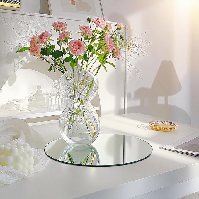 Round Mirror Centerpieces, Acrylic Circular Plates - Image 3