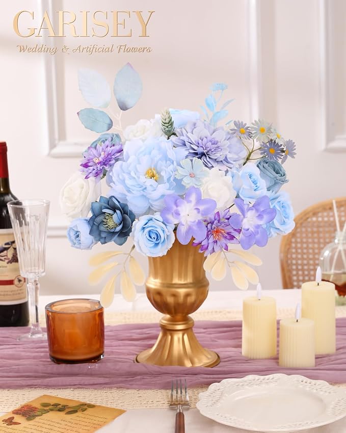 Artificial Flowers Combo, Mix Silk Flowers Roses, Dahlias - Image 2