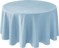 Biscaynebay Textured Fabric Round Tablecloths 90", Light Blue Water Resistant by Biscaynebay