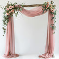 Wokceer Wedding Arch Draping Fabric 28.7"" x 20FT Dusty Rose Drapes Sheer by Wokceer