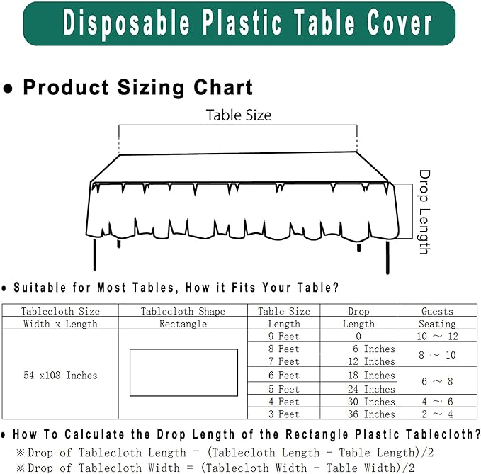 Brown Plastic Tablecloths 2 Pack Disposable Table Covers 54 x 108 Inch Party - Image 6