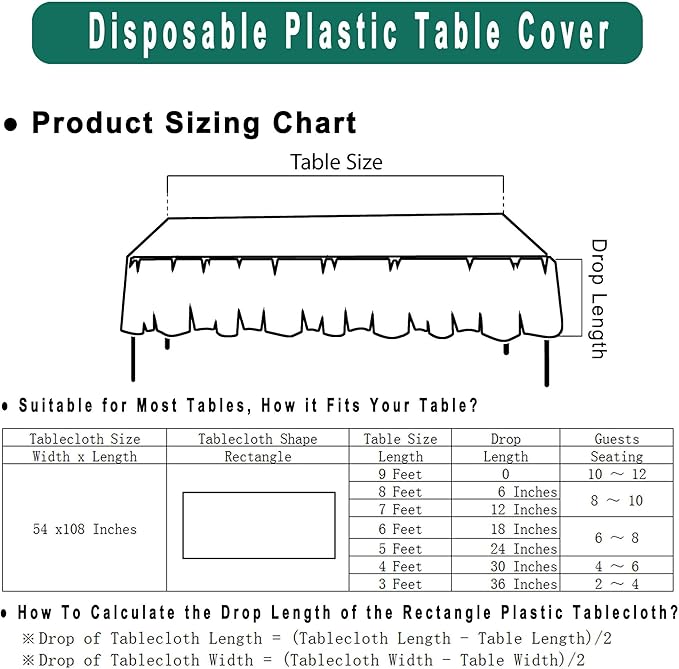Red Gingham Checkered Plastic Tablecloths 2 Pack Disposable Table Covers 54 x - Image 6