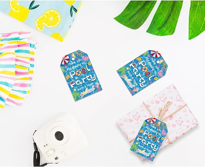 50pcs Pool Party Thank You Tags, Summer Beach Themed Gift Tags - Image 5