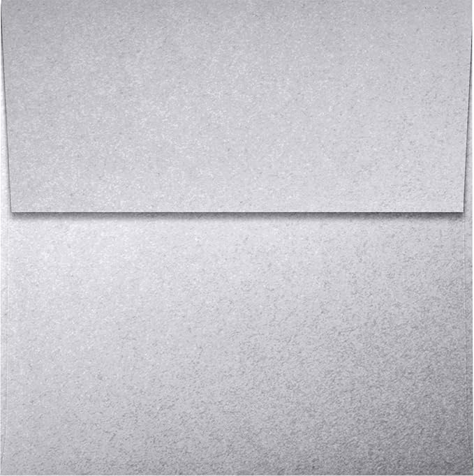 LUXPaper Square Invitation Envelopes | Peel & Press | 4" x 4" | Silver Metallic - Image 2