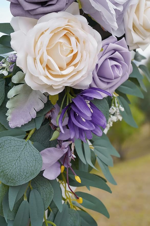 ponatia Wedding Arch Flowers, Artificial Purple Flowers - Image 7