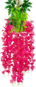 5 Pack Fuchsia Wisteria Hanging Flowers Garland, 3.77 Feet Artificial Flower by Luerbi