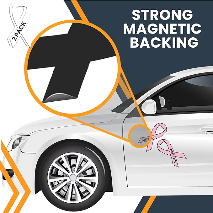 Magnet Me Up Breast Cancer Survivor Pink Ribbon Magnet Decal - Image 6