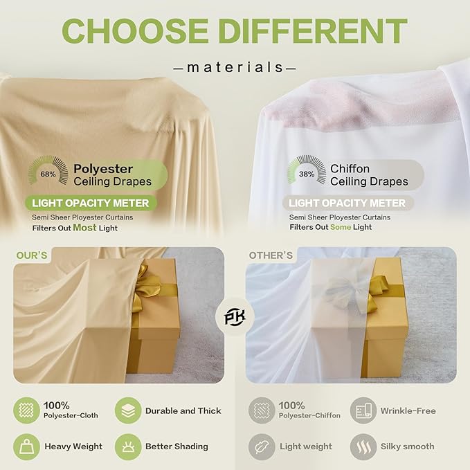 PartyVillage 20ft×15ft Beige Backdrop Curtain - Image 4