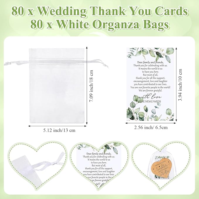 Uiifan 80 Set Wedding Favors for Guest Coaster Gifts Bulk Heart Shaped Coasters - Image 3