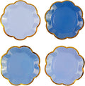 48Pcs Light Blue Scalloped Party Plates by PUEVENYI