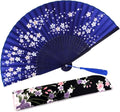 Amajiji Folding Hand Fan for Women, Chinese Japanese Vintage Style Bamboo Silk by Amajiji