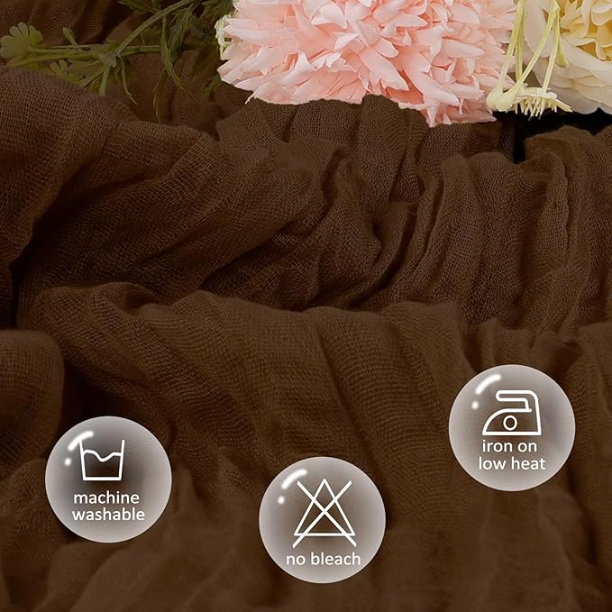 6 Pack Brown Cheesecloth Fall Table Runner 10ft Boho Gauze Fabric Cheese Cloth - Image 4