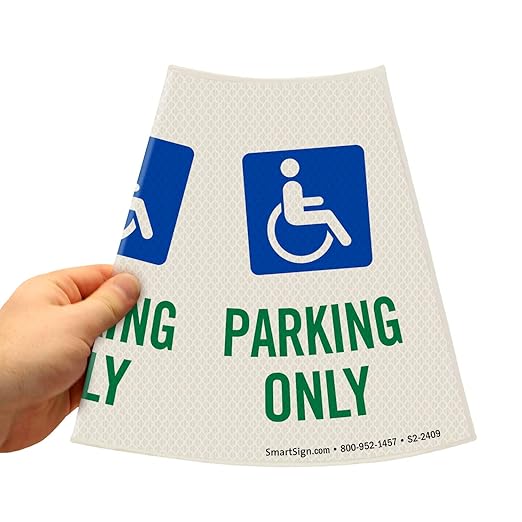 SmartSign 6-Pack "Handicapped Parking Only" Reflective Cone Message Sleeve - Image 4
