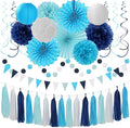 Light Royal Navy-Blue White Party-Decorations by Hugtmr
