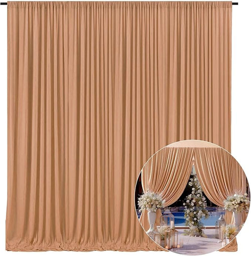 10 x 7 Feet Khaki Backdrop Curtain by ZEBMOON