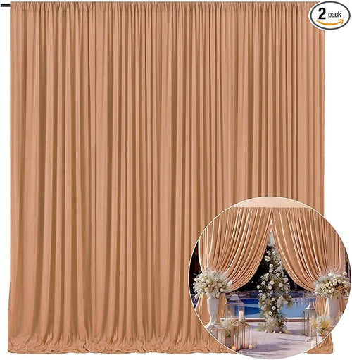 10 x 10 Feet Khaki Backdrop Curtain by ZEBMOON