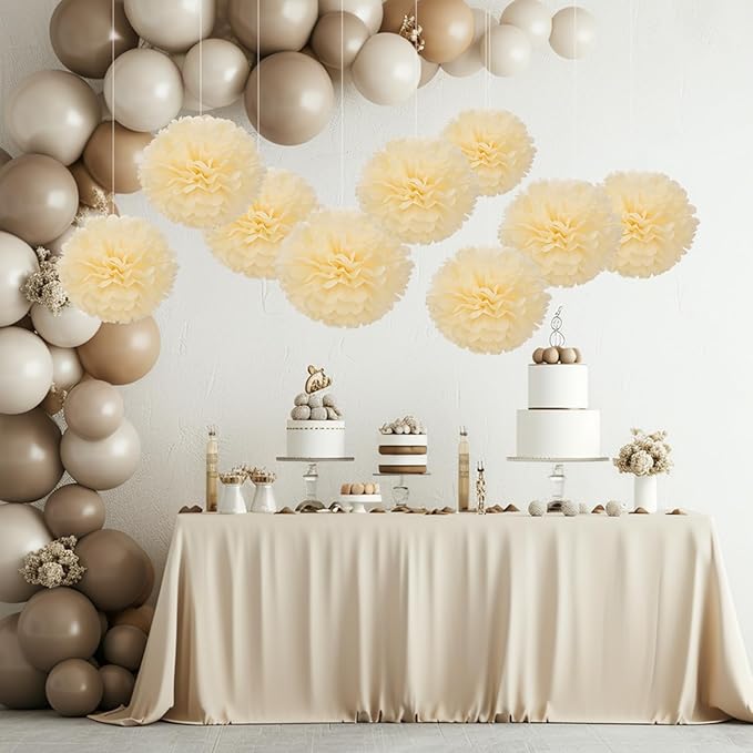 WEVEN Tissue Pom Poms Tissue Paper Flowers Tissue Fluff Balls Party Decorations - Image 3