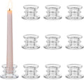 Glasseam Taper Candle Holders Bulk: 10pcs Glass Candle Sticks Holder Decor by Glasseam