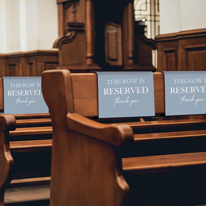 Reserved Seating Chair Signs, This Row Is Reserved Pew Cloths Seating - Image 3
