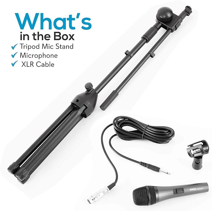 Pyle Dynamic Microphone and Tripod Stand-Height Adjustable from 2.6' to 5.1 - Image 8