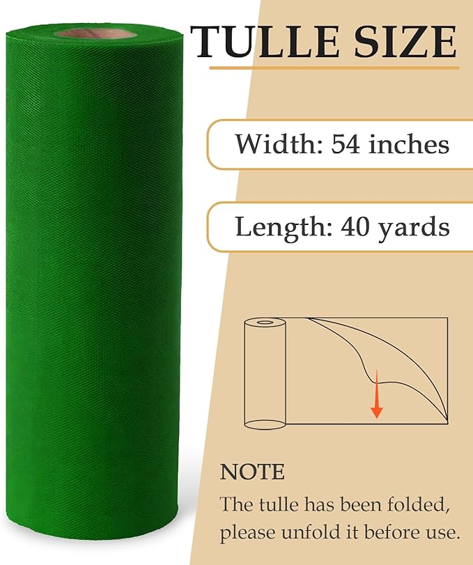 Green Tulle Fabric Roll - Image 2