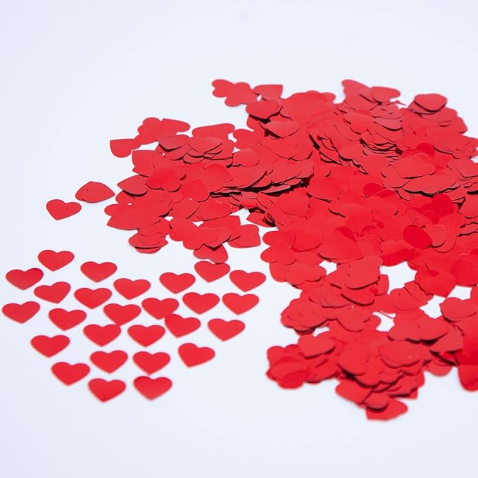 Red Heart Confetti, Heart Foil Glitter Table Confetti, Sparkling by Tim%26Lin