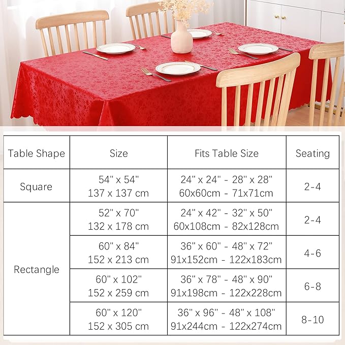 Smiry Square Table Cloth, Waterproof Heavy Duty Vinyl Tablecloths, Wipeable - Image 5