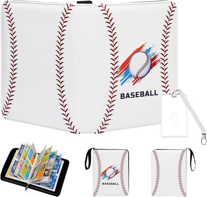 Baseball Card Binder, Trading Card Binder 4 Pocket, 400 Pockets Card Holder by Unknown