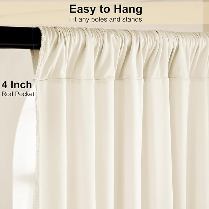 30ft x 15ft Ivory Wrinkle Free Backdrop Curtains - Image 5