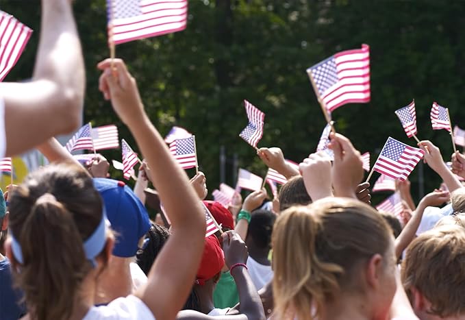 150pcs Small American Flags on Stick, Handheld 4 x 6 Inchs Mini American Flags - Image 4