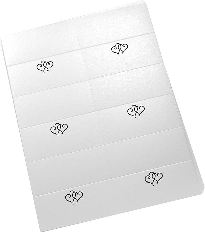 Linked Hearts Printable Place Cards, Laser & Inkjet Printers - Image 3