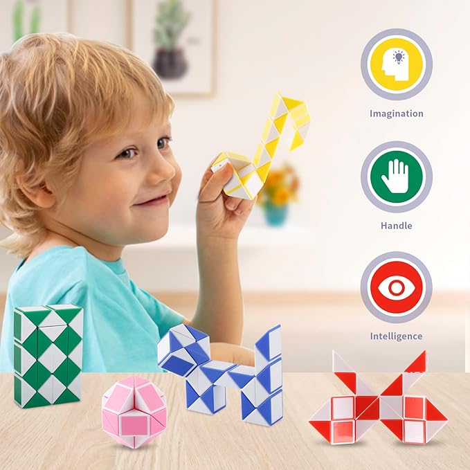 Ganowo 30 Pack Party Favor, Medium Fidget Snake Cube Twist Puzzle Toys - Image 3