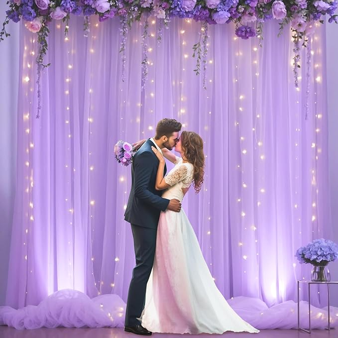 Lavender Tulle Backdrop Curtain - Image 4