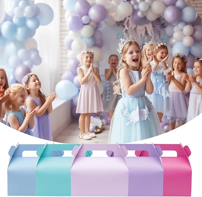 UnicoPak 30 Pack Baby Blue Gable Treat Boxes Party Favor Goodie Bag Boxes - Image 5