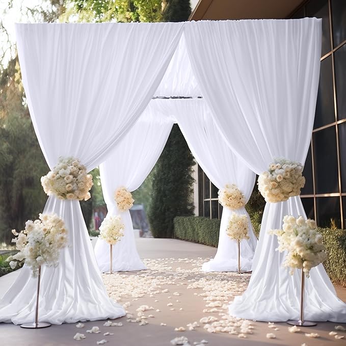 20ft×10ft Wrinkle Free White Backdrop Curtains - Image 3