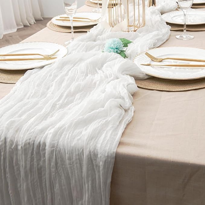 6 Pack White Cheesecloth Table Runner - 10Ft Gauze Cheese Cloth Table Runner - Image 9