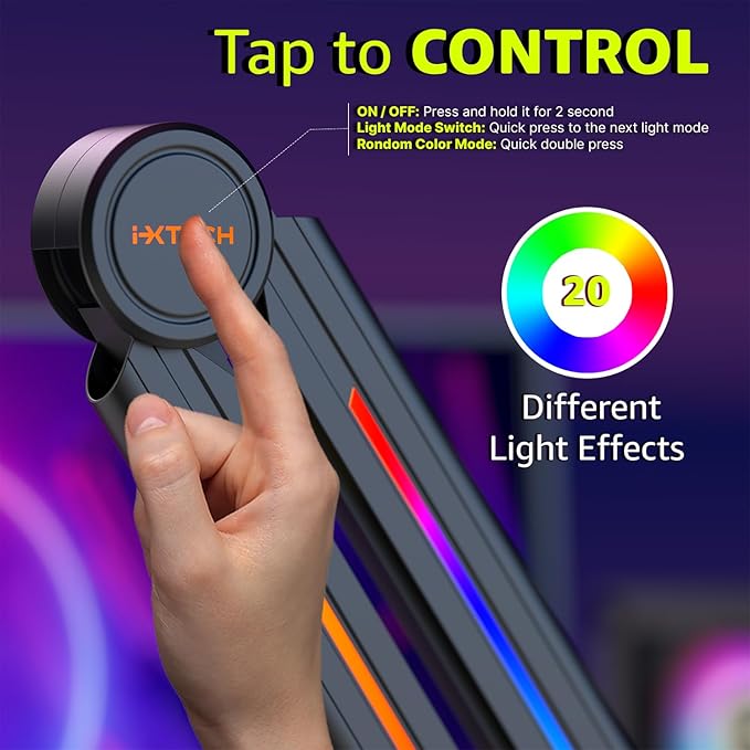 IXTECH RGB Mic Boom Arm High Profile, Overhead Boom Arm Microphone Stand Desk - Image 2