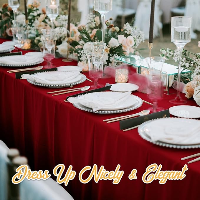 BRILLMAX 8 Pack Burgundy Tablecloths - Image 8