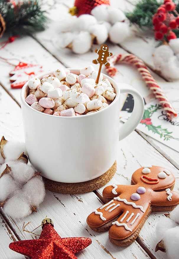 50 Pcs Christmas Drink Stirrers Xmas Coffee Stir Sticks Plastic Swizzle Sticks - Image 3
