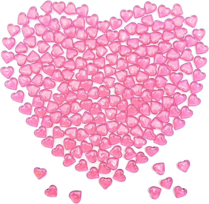 200pcs Pink Hearts Vase Filler Valentines Day Decorations, Acrylic Hearts by LYFJXX