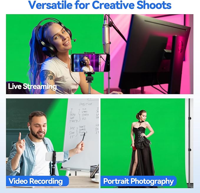 EMART Photo Video Studio 7 x 10ft Green Screen Backdrop Stand Kit, Photography - Image 8