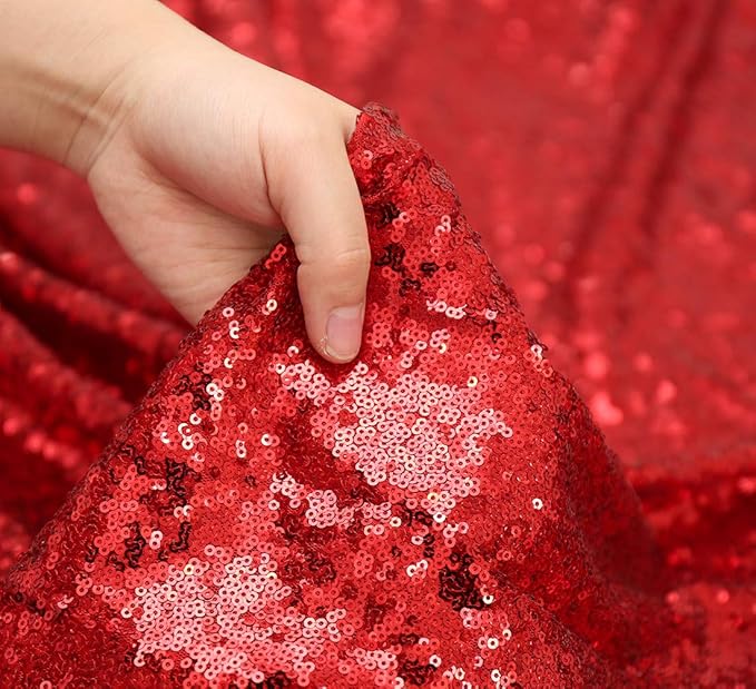 Red Sequin Backdrop Curtains, 2ft x 8ft Sequin Photography Backdrop Curtain 2 - Image 4