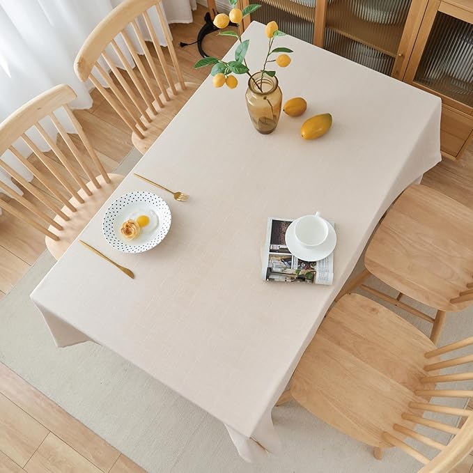 NLMUVW Linen Table Cloth for Rectangle Table, Champagne Tablecloth Water - Image 6