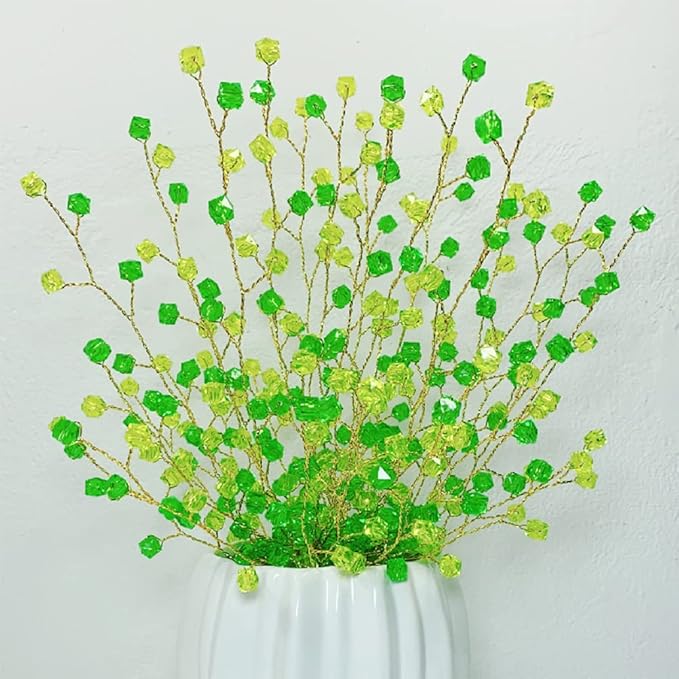16PCS Crystal Artificial Flowers Bouquets Handmade Acrylic Flower Branches Fake by SWEXURY