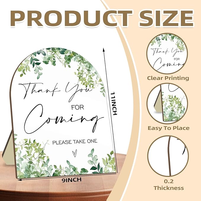 Thank You for Coming Please Take One Sign, Eucalyptus Leaf Decoration Wedding - Image 2